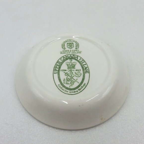 WOOD & SONS Upper Canada Village Green White Dish Farming Scene England - Picture 2 of 10